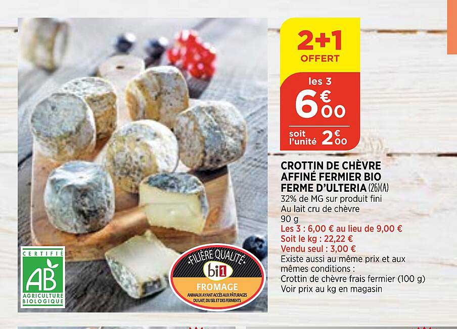 Crottin De Chèvre Affiné Fermier Bio Ferme D'ulteria