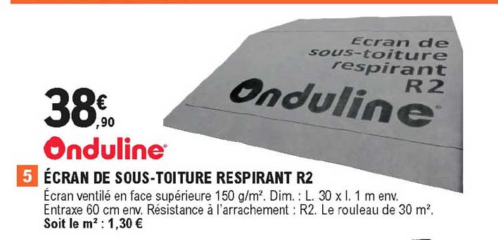 écran De Sou-toiture Respirant R2 Onduline
