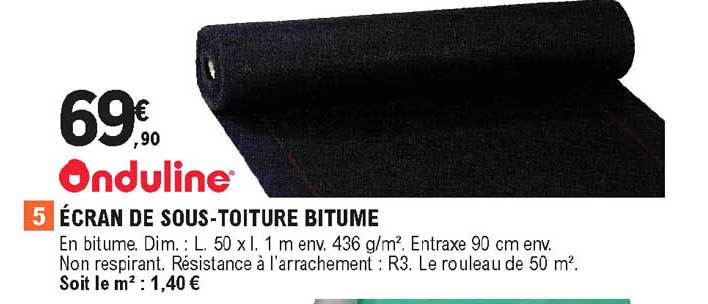 écran de sous-toiture bitume onduline