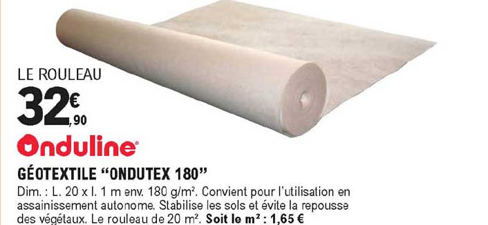 Géotextile "ondutex 180"