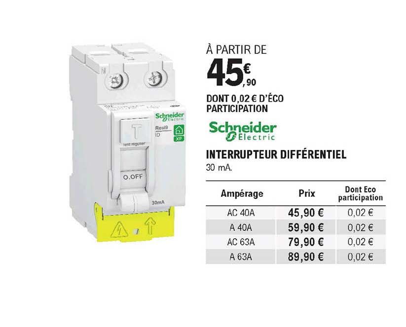 interrupteur différentiel schneider electric
