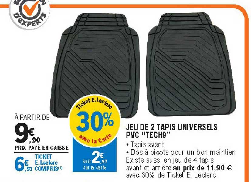 jeu de 2 tapis universels pvc "tech9"
