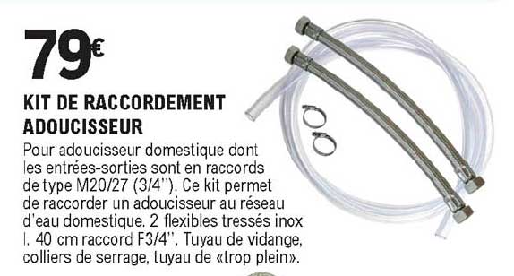 kit de raccordement adoucisseur