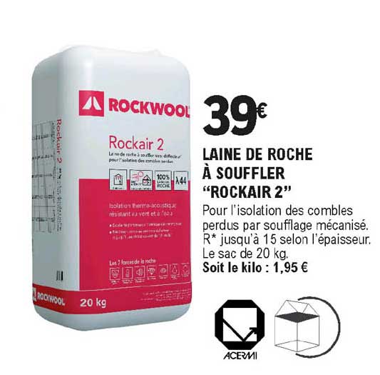 laine de roche à souffler "rockair 2" rockwool