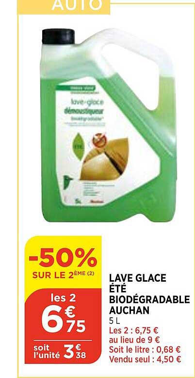 Lave Glace été Biodégradable Auchan