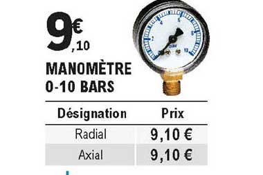 manomètre 0-10 bars