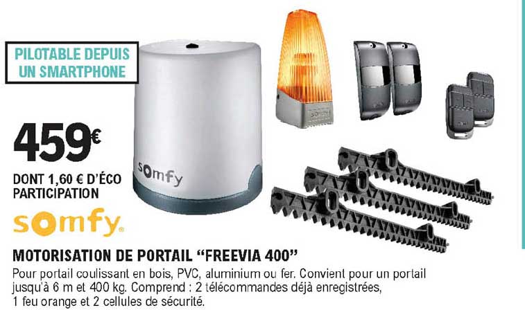 Motorisation De Portail "freevia 400" Somfy
