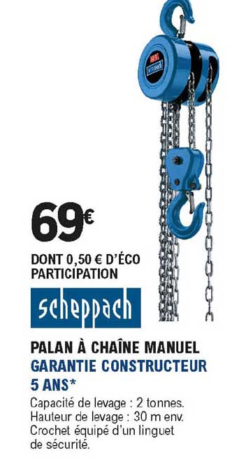 Palan à Chaîne Manuel Scheppach