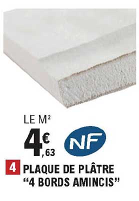 plaque de plâtre "4 bords amincis"