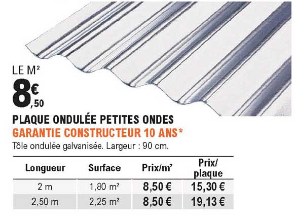 plaque ondulée petites ondes