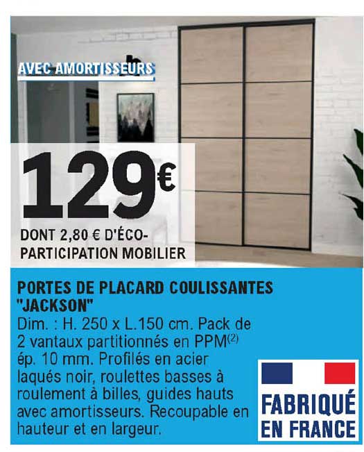 portes de placard coulissantes "jackson"