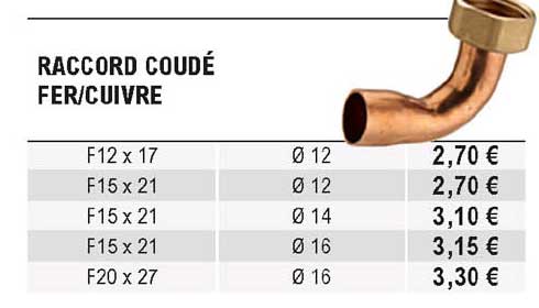 Raccord Coudé Fer-cuivre