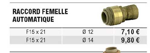Raccord Femelle Automatique