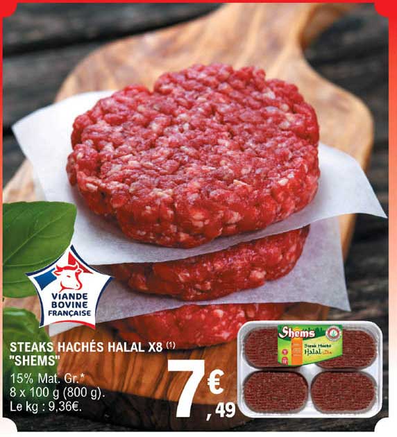 steaks hachés halal x8 "shems"