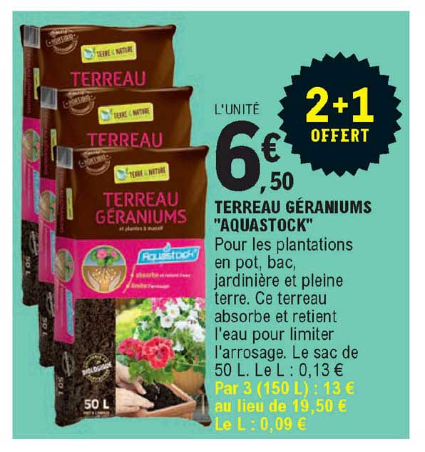 terreau géraniums "aquastock"