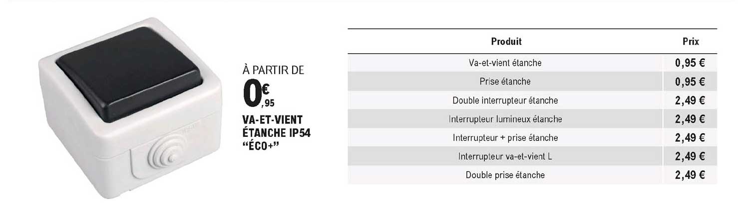 va-et-vient étanche ip54 "éco+"