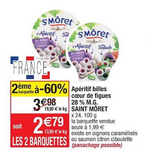 apéritif billes coeur de figues 28% m.g. saint môret