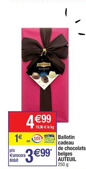 Ballotin Cadeau De Chocolats Belges Auteuil