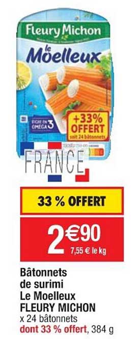 bâtonnets de surimi le moelleux fleury michon