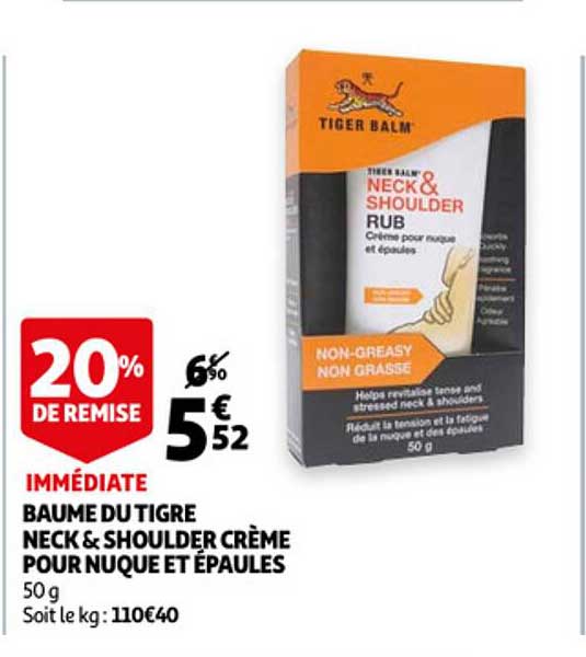baume du tigre neck & shoulder crème pour nuque et épaules