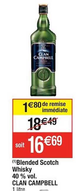 blended scotch whisky 40% vol. clan campbell