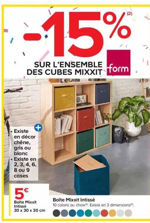 boîte mixxit intissé, l'ensemble des cubes mixxit form