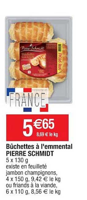 bûchettes à l'emmental pierre schmidt