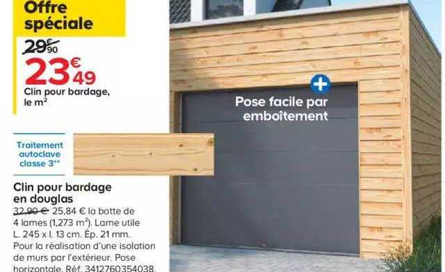 clin pour bardage en douglas