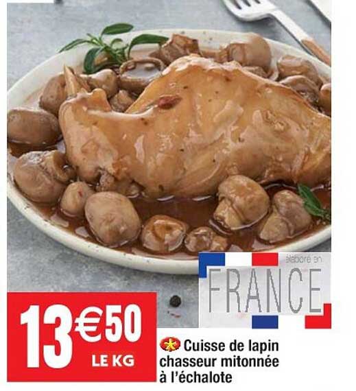 cuisse de lapin chasseur mitonnée à l'échalote