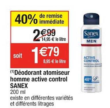 déodorant atomiseur homme active control sanex
