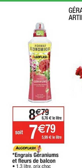 engrais géraniums et fleurs de balcon