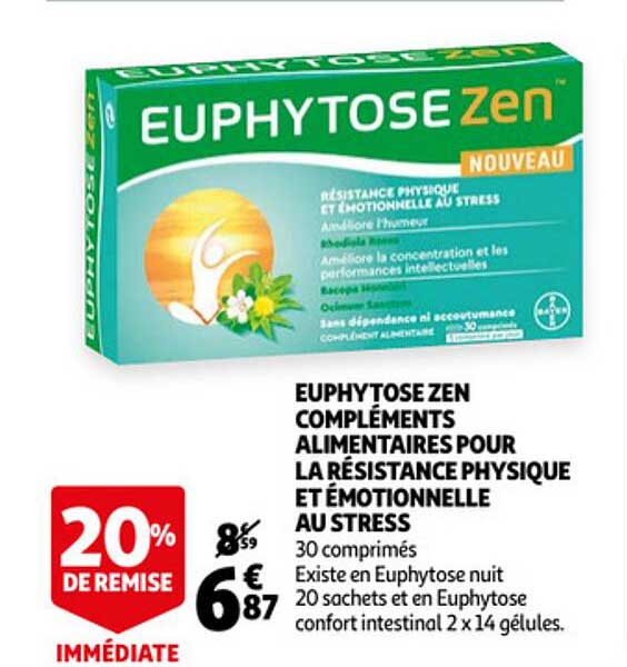 euphytose zen compléments alimentaires pour la résistance physique et émotionnelle au stress