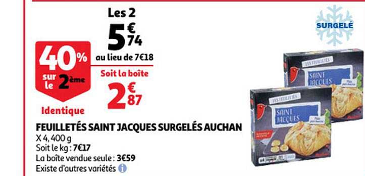 feuilletés saint jacques surgelés auchan