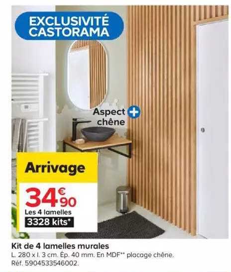 kit de 4 lamelles murales