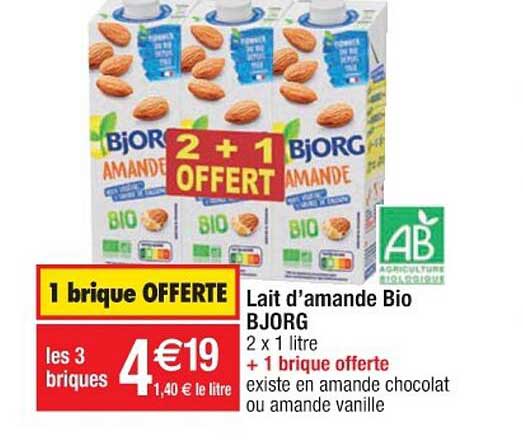 lait d'amande bio bjorg