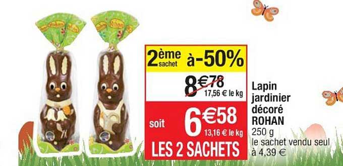 lapin jardinier décoré rohan