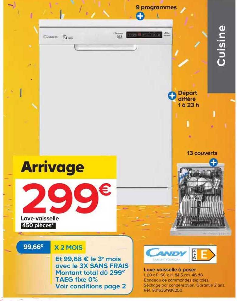 lave-vaisselle à poser candy