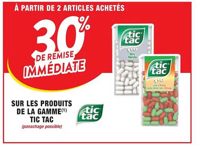 les produits de la gamme tic tac