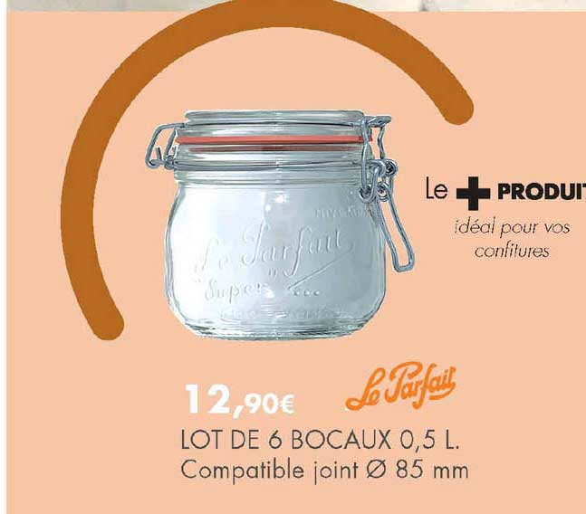 Lot De 6 Bocaux 0,5 L Le Parfait
