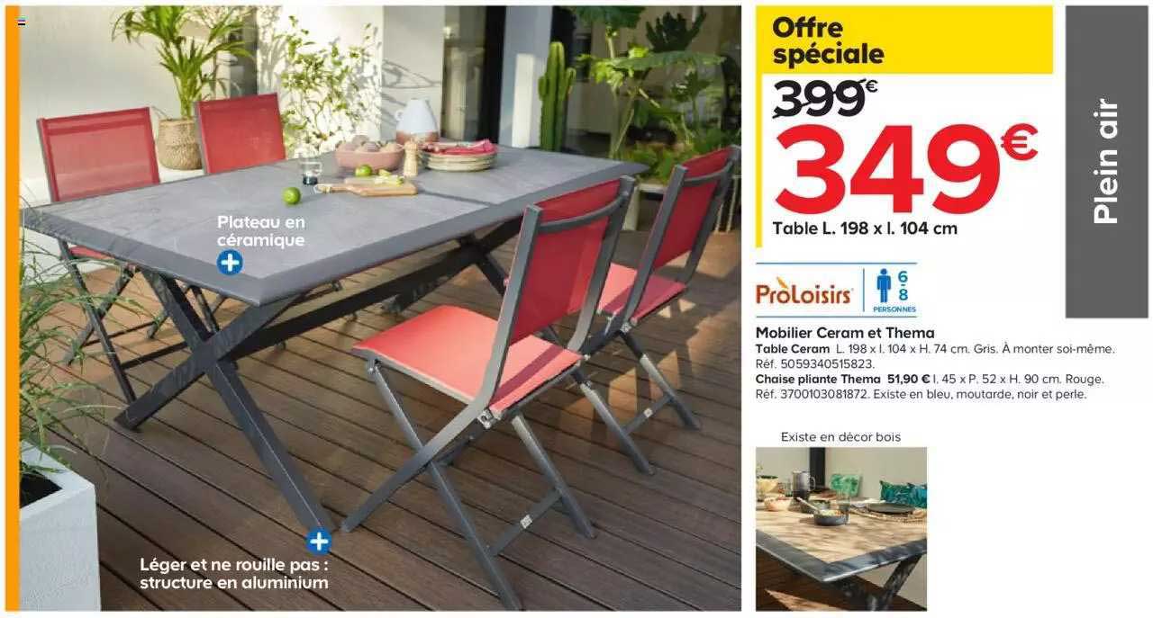 mobilier ceram et thema proLoirsirs