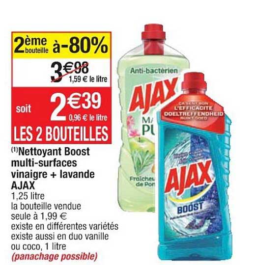 nettoyant boost multi-surfaces vinaigre + lavande ajax