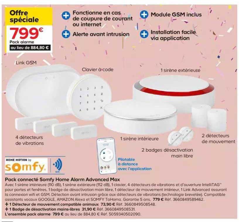 pack connecté somfy home alarm advanced max