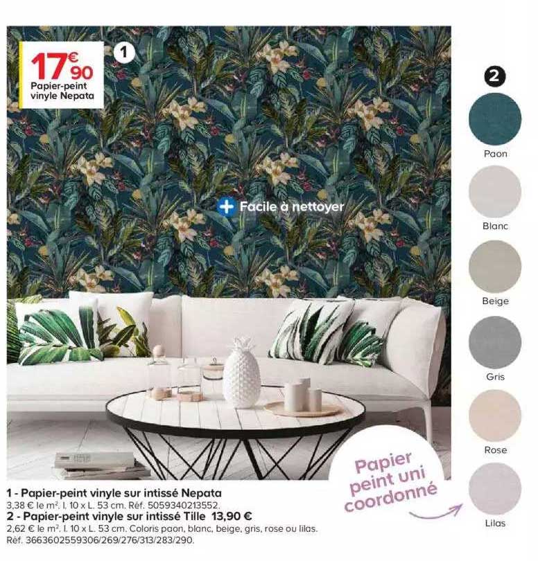 papier-peint vinyle sur intissé nepata, papier-peint vinyle sur intissé tille