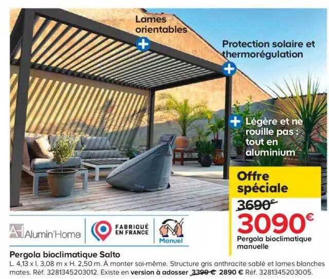 pergola bioclimatique salto alumin'home