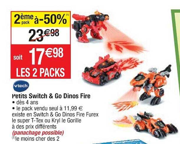 petits switch & go dinos fire