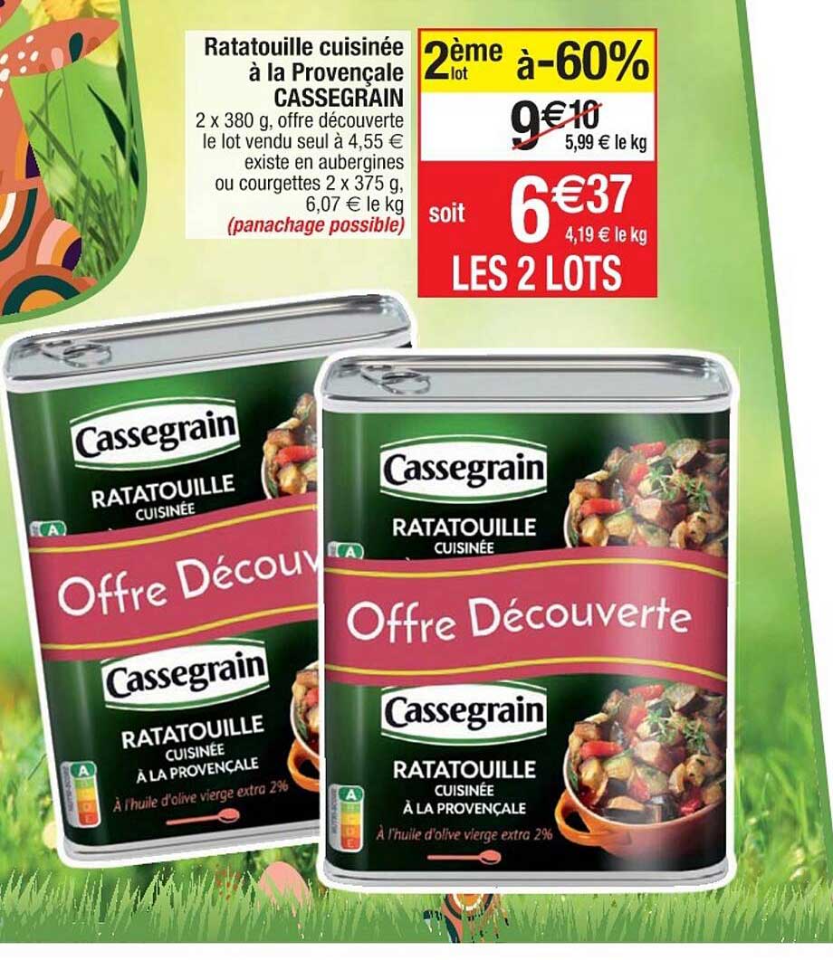 Ratatouille Cuisinée à La Provençale Cassegrain