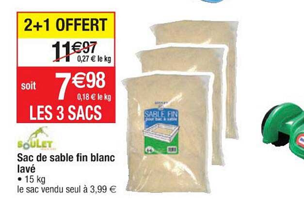 sac de sable fin blanc lavé