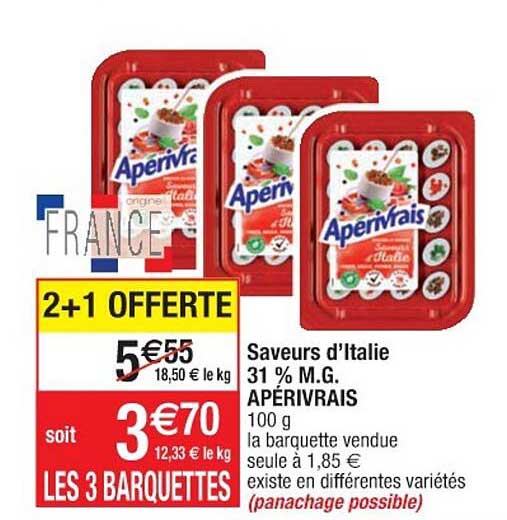 saveurs d'italie 31% m.g. apérivrais