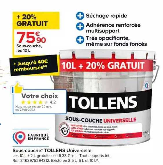 sous-couche tollens universelle