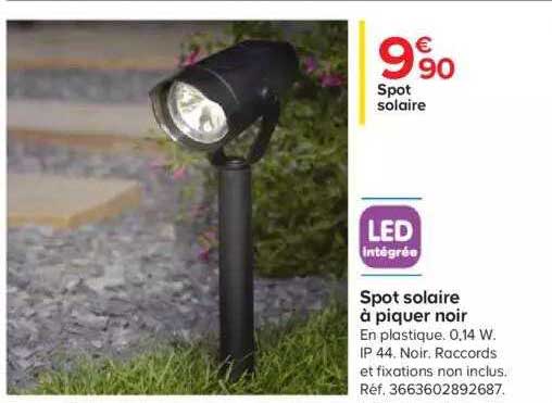spot solaire à piquer noir